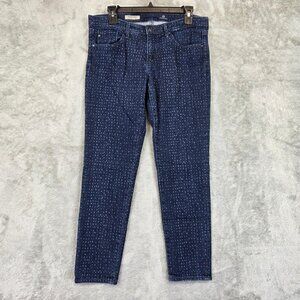 AG Adriano Goldschmied The Stevie Ankle Jeans Womens 30R Blue Printed Stretch